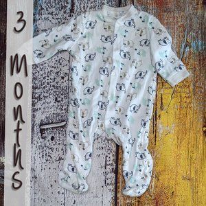 Baby Gear Bowtie Elephant Pajamas Blue and Green